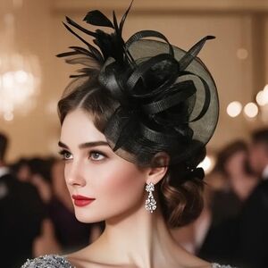 🐎NEW! Elegant Black Fascinator Hat